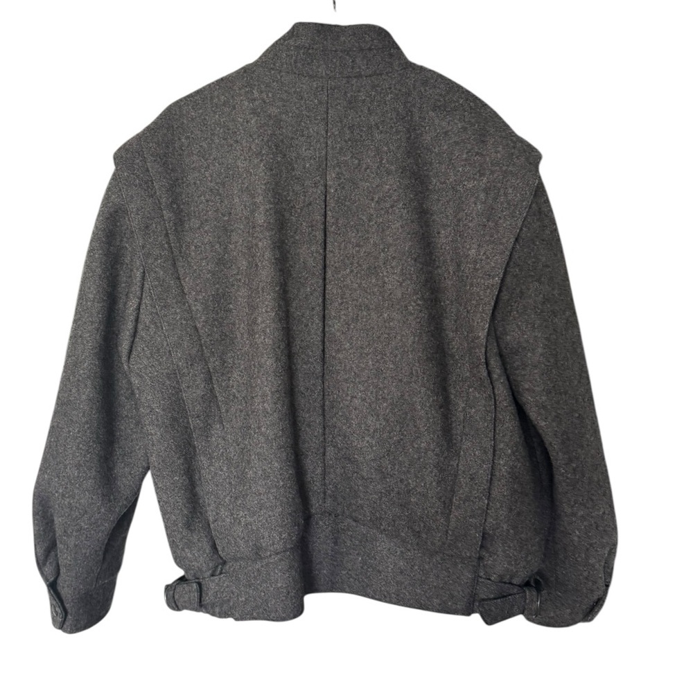 Vintage The American Male 100% Wool Gray Bomber Jacket Coat Size 46 Preppy Retro - Picture 10 of 10